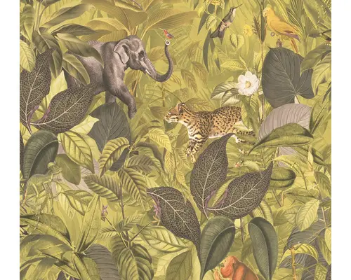 Vliestapete 38724-2 Pint Walls Dschungel Tiere gelb