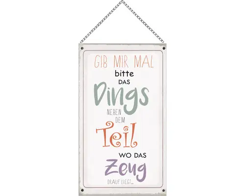 Holzschild mit Kette Das Ding 23x13 cm