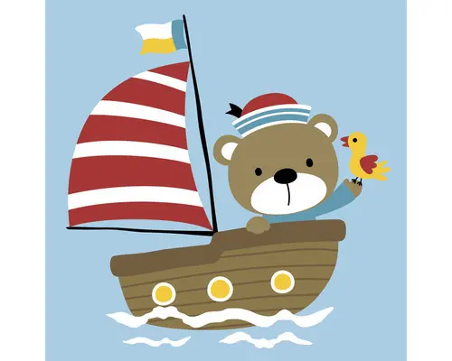 Leinwandbild Bear Pirate 30x30 cm