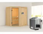 Hornbach Elementsauna Karibu Alina inkl. 9 kW Bio Ofen u.ext. Steuerung ohne Dachkranz mit bronzierter Ganzglastür
