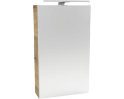 LED-Spiegelschrank Fackelmann Small Bathroom Collection 1-türig rechts 40x68x16,2 cm ast-eiche