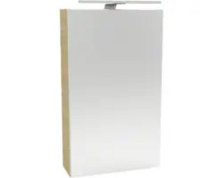 LED-Spiegelschrank Fackelmann Small Bathroom Collection 1-türig rechts 40x68x16,2 cm sand eiche