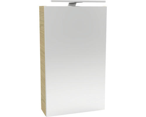 LED-Spiegelschrank Fackelmann Small Bathroom Collection 1-türig links 40x68x16,2 cm sand eiche