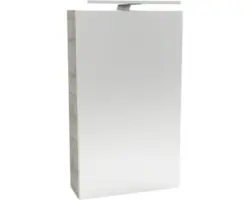 LED-Spiegelschrank Fackelmann Small Bathroom Collection 1-türig links 40x68x16,2 cm graueiche