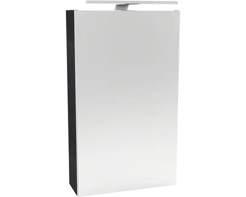 LED-Spiegelschrank Fackelmann Small Bathroom Collection 1-türig rechts 40x68x16,2 cm anthrazit