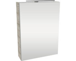 LED-Spiegelschrank Fackelmann Small Bathroom Collection 1-türig rechts 50x68x16,2 cm graueiche