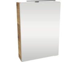 LED-Spiegelschrank Fackelmann Small Bathroom Collection 1-türig links 50x68x16,2 cm ast-eiche