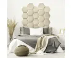 Hornbach Wandkissen Riviera Hexagon beige Samt-Optik 29 x 34 cm
