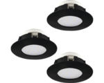 Hornbach LED Einbauleuchte Eglo PINEDA LED 4,9 W 1380 lm 2700 K 3-flammig Ø 78 mm schwarz IP 44 3 Stück ( 900744 )