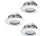Hornbach LED Einbauleuchte Eglo PINEDA LED 4,9 W 1380 lm 2700 K 3-flammig Ø 78 mm chrom IP 44 3 Stück ( 95822 )