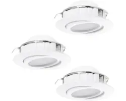 LED Einbauleuchte Eglo PINEDA LED 5,5 W 1500 lm 3000 K 3-flammig Ø 84 mm weiß IP 20 3 Stück ( 95857 )