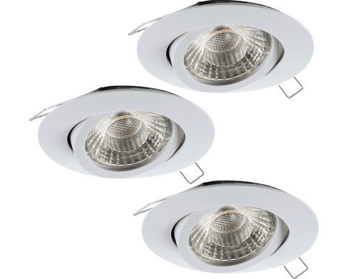 LED Einbauleuchte Eglo GU10 4,8 W 400 lm 3000 K 3-flammig Ø 80 mm weiß IP 20 3 Stück ( 95357 )