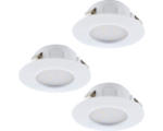 Hornbach LED Einbauleuchte Eglo PINEDA LED 4,9 W 1380 lm 2700 K 3-flammig Ø 78 mm weiß IP 44 3 Stück ( 95821 )