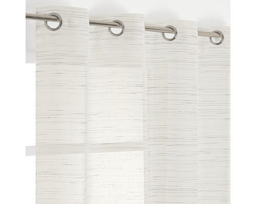 Ösenschal off white Streifen transparent 140x245 cm