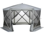 Hornbach Pavillon Hexagon Garden Place mit Seitenwänden 180 x 230 cm sechseckig