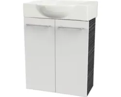 Waschbeckenunterschrank Fackelmann SBC Mini 55 60x52x24,3 cm ohne Waschbecken weiß/dark-oak