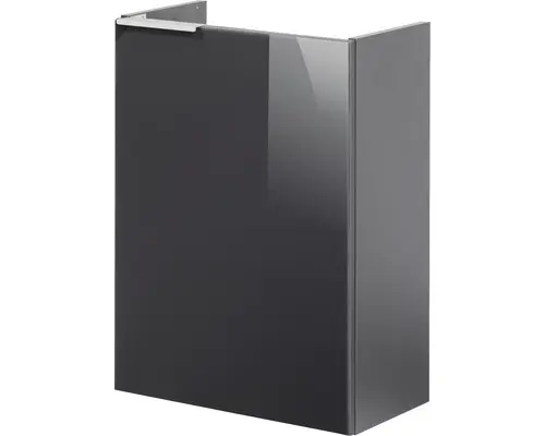Waschbeckenunterschrank Fackelmann SBC Mini 45 rechts 60x44x24,3 cm ohne Waschbecken anthrazit glänzend
