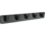 Hornbach Hakenleiste mit 5 Haken 500x70 mm MDF schwarz & schwarz matt