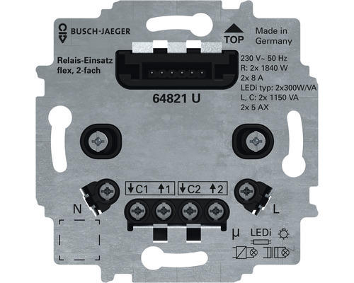 Relais-Einsatz flex 2-fach (64821U) aluminium