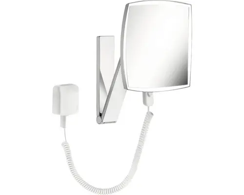 Kosmetikspiegel Keuco iLook_move 5-fach eckig mit Steckertrafo chrom glänzend