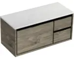 Hornbach Waschbeckenunterschrank Sanox Loft 47x101x46 cm mit Waschtischplatte 3 Schubladen und Doppelauszug rechts espresso/Kunststein