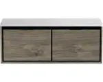 Hornbach Waschbeckenunterschrank Sanox Loft 47x121x46 cm mit Waschtischplatte espresso/Kunststein