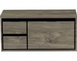 Hornbach Waschbeckenunterschrank Sanox Loft 48,6x100,2x45 cm mit Waschtischplatte 3 Schubladen und Doppelauszug links espresso