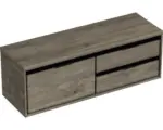 Hornbach Waschbeckenunterschrank Sanox Loft 48,6x140,2x45 cm mit Waschtischplatte 3 Schubladen und Doppelauszug rechts espresso