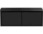 Hornbach Waschbeckenunterschrank Sanox Loft 47x121x46 cm mit Waschtischplatte schwarz matt/Kunststein schwarz