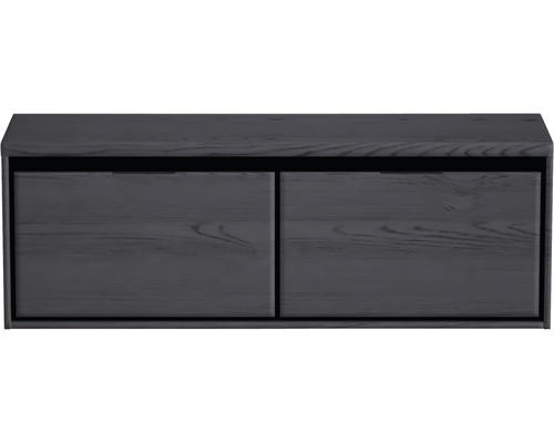 Waschbeckenunterschrank Sanox Loft 48,6x140,2x45 cm mit Waschtischplatte black oak