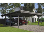 Hornbach Doppelcarport SKAN HOLZ Emsland inkl. Pfostenanker 613 x 846 cm schiefer