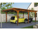 Hornbach Einzelcarport SKAN HOLZ Emsland inkl. EPDM Folie, Pfostenanker 404 x 604 cm nussbaum