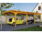 Hornbach Einzelcarport SKAN HOLZ Emsland inkl. EPDM Folie, Pfostenanker 404 x 846 cm eiche hell