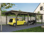 Hornbach Einzelcarport SKAN HOLZ Emsland inkl. EPDM Folie, Pfostenanker 404 x 846 cm schiefer