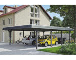 Hornbach Doppelcarport SKAN HOLZ Wendland inkl. Pfostenanker 630 x 879 cm schiefer