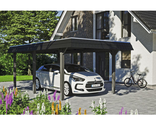 Einzelcarport SKAN HOLZ Wendland inkl. Pfostenanker 362 x 628 cm schiefer