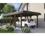 Hornbach Einzelcarport SKAN HOLZ Spreewald inkl. EPDM Folie, Pfostenanker 396 x 741 cm nussbaum