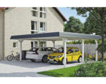 Hornbach Doppelcarport SKAN HOLZ Wendland inkl. EPDM Folie, Pfostenanker 630 x 637 cm weiß