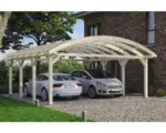 Hornbach Doppelcarport SKAN HOLZ Franken inkl. Pfostenanker 635 x 755 cm natur