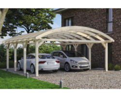 Doppelcarport SKAN HOLZ Franken inkl. Pfostenanker 635 x 755 cm natur