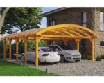 Hornbach Doppelcarport SKAN HOLZ Franken inkl. Pfostenanker 635 x 969 cm eiche hell