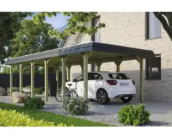 Einzelcarport SKAN HOLZ Spreewald inkl. EPDM Folie, Pfostenanker 396 x 893 cm imprägniert