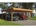 Hornbach Doppelcarport SKAN HOLZ Emsland inkl. Pfostenanker 613 x 604 cm eiche hell