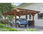 Hornbach Einzelcarport SKAN HOLZ Odenwald inkl. Pfostenanker 428 x 648 cm nussbaum