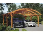 Hornbach Doppelcarport SKAN HOLZ Franken inkl. Pfostenanker 635 x 541 cm eiche hell