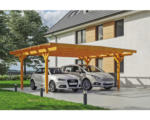 Hornbach Doppelcarport SKAN HOLZ Odenwald inkl. Pfostenanker 640 x 541 cm eiche hell