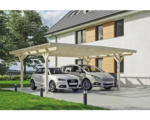 Hornbach Doppelcarport SKAN HOLZ Odenwald inkl. Pfostenanker 640 x 541 cm natur