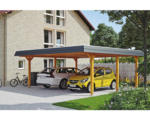 Hornbach Doppelcarport SKAN HOLZ Wendland inkl. Pfostenanker 630 x 637 cm eiche hell