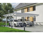 Hornbach Doppelcarport SKAN HOLZ Odenwald inkl. Pfostenanker 640 x 541 cm weiß