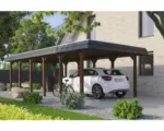 Hornbach Einzelcarport SKAN HOLZ Spreewald inkl. Pfostenanker 396 x 893 cm nussbaum